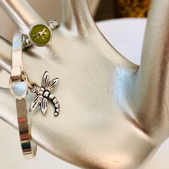 Vintage Dragonfly Bracelet & Ring - Picture 1 of 9